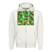 Oatmeal Heather shamrock leopard Zipper Hoodie - RanaPortraitStore