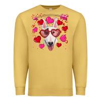 Antique Gold Valentine's day  bull terrier Premium Sweatshirt - RanaPortraitStore