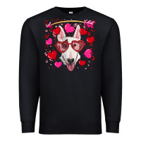 Black Valentine's day  bull terrier Premium Sweatshirt - RanaPortraitStore
