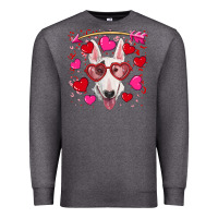 Charcoal Heather Valentine's day  bull terrier Premium Sweatshirt - RanaPortraitStore