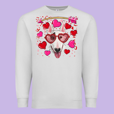 Valentine's Day  Bull Terrier Premium Sweatshirt Designed By Ranaportraitstore