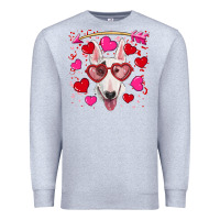Heather Grey Valentine's day  bull terrier Premium Sweatshirt - RanaPortraitStore
