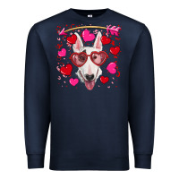 Navy Valentine's day  bull terrier Premium Sweatshirt - RanaPortraitStore
