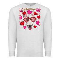 Oatmeal Heather Valentine's day  bull terrier Premium Sweatshirt - RanaPortraitStore