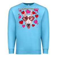 Ocean Blue Valentine's day  bull terrier Premium Sweatshirt - RanaPortraitStore