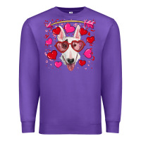 Purple Valentine's day  bull terrier Premium Sweatshirt - RanaPortraitStore