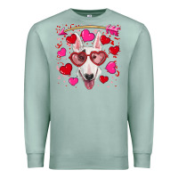 Seafoam Valentine's day  bull terrier Premium Sweatshirt - RanaPortraitStore