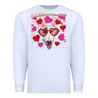 White Valentine's day  bull terrier Premium Sweatshirt - RanaPortraitStore