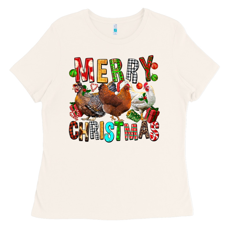 Merry Christmas Chickens Ladies Tee by FaDigitalArtStudio | Teevron