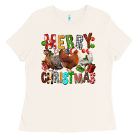 Bone Merry christmas chickens Ladies Tee - FaDigitalArtStudio