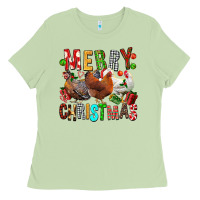 Matcha Merry christmas chickens Ladies Tee - FaDigitalArtStudio