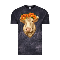 Cloud Black Charolais Cow Vintage Tee - RanaPortraitStore