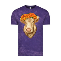 Cloud Purple Charolais Cow Vintage Tee - RanaPortraitStore