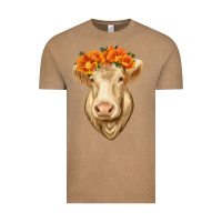 Vintage Coffee Charolais Cow Vintage Tee - RanaPortraitStore