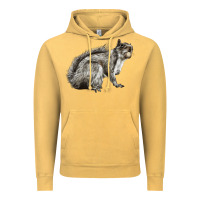 Vintage Mustard Gray Squirrel Vintage Hoodie - LillyAllenDesigns
