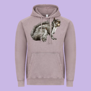Gray Squirrel Vintage Hoodie Designed By Lillyallendesigns