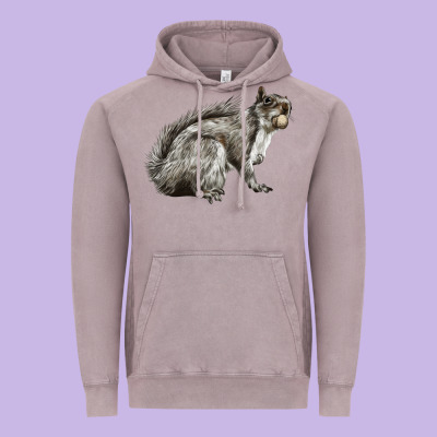 Gray Squirrel Vintage Hoodie Designed By Lillyallendesigns