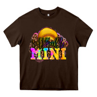 Chocolate Brown softball mini Heavy Core Tee - OliviaCreatesArt