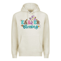 Oatmeal Heather easter blessing with  cross Premium Hoodie - Artiststas