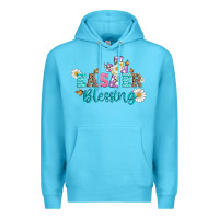 Ocean Blue easter blessing with  cross Premium Hoodie - Artiststas