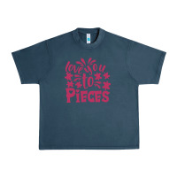 Midnight Navy love you to pieces Urban Heavy Tee - CowhideDigitalArt