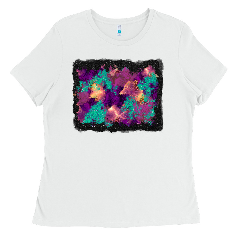 Halloween Trees And Turquoise Glitter Background Ladies Tee by BundleAndBundleShop | Teevron