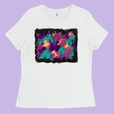 Halloween Trees And Turquoise Glitter Background Ladies Tee Designed By Bundleandbundleshop