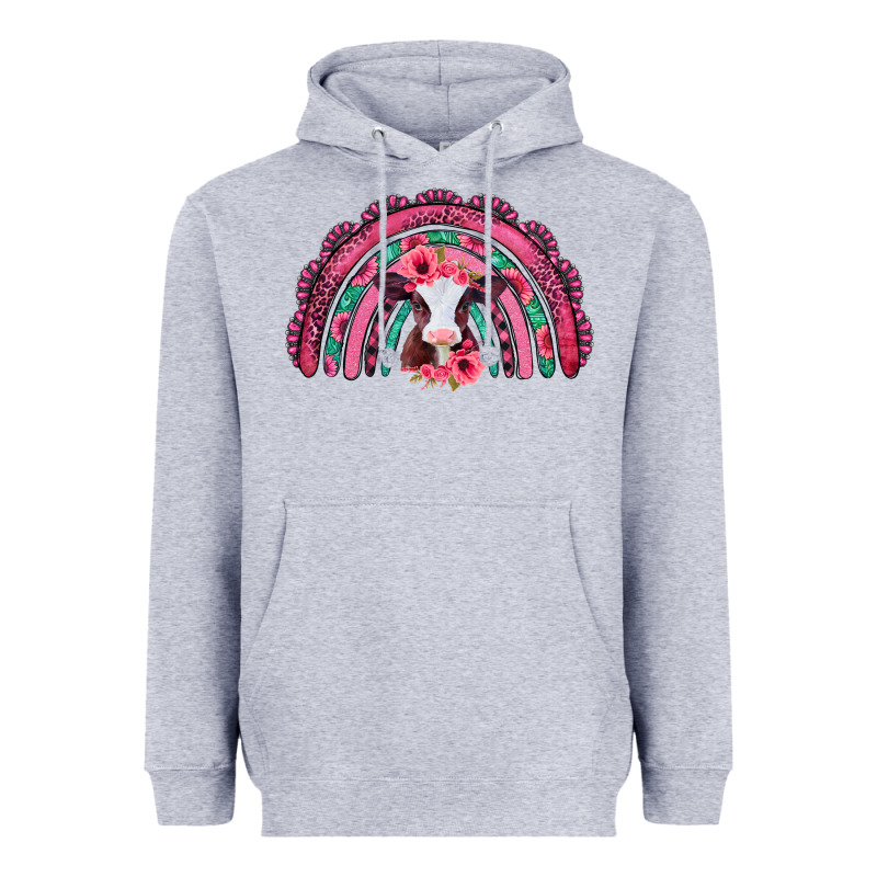 Valentines Day Pink Gemstones Baby Calf Rainbow Heavyweight Hoodie by Jasminsmagicworld | Teevron