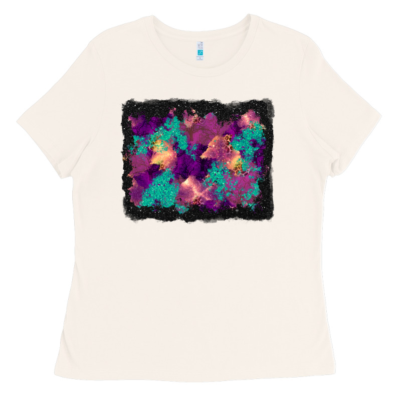 Halloween Trees And Turquoise Glitter Background Ladies Tee by BundleAndBundleShop | Teevron