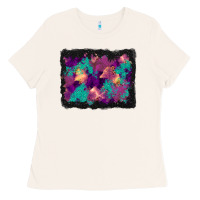 Bone halloween trees and turquoise glitter background Ladies Tee - BundleAndBundleShop