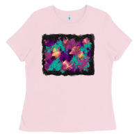 Bubblegum Pink halloween trees and turquoise glitter background Ladies Tee - BundleAndBundleShop