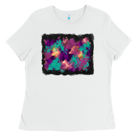 White halloween trees and turquoise glitter background Ladies Tee - BundleAndBundleShop