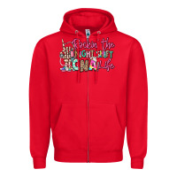 Red rockin the night shift cna life Zipper Hoodie - RanaPortraitStore
