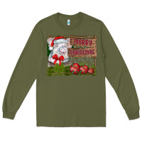Army Green merry Christmas pig Long Sleeve Tee - CowhideDigitalArt