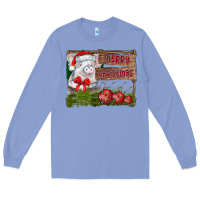 Colony Blue merry Christmas pig Long Sleeve Tee - CowhideDigitalArt