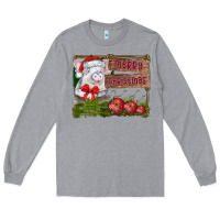 Heather Grey merry Christmas pig Long Sleeve Tee - CowhideDigitalArt