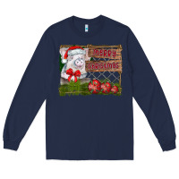 Navy merry Christmas pig Long Sleeve Tee - CowhideDigitalArt