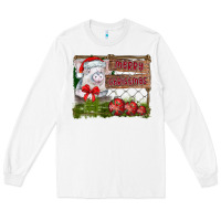 White merry Christmas pig Long Sleeve Tee - CowhideDigitalArt