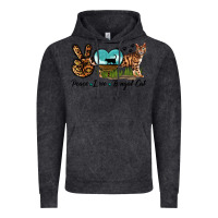 Vintage Black Peace Love Bengal Cat Vintage Hoodie - LillyAllenDesigns