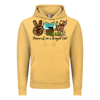 Vintage Mustard Peace Love Bengal Cat Vintage Hoodie - LillyAllenDesigns