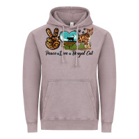Vintage Zinc Peace Love Bengal Cat Vintage Hoodie - LillyAllenDesigns