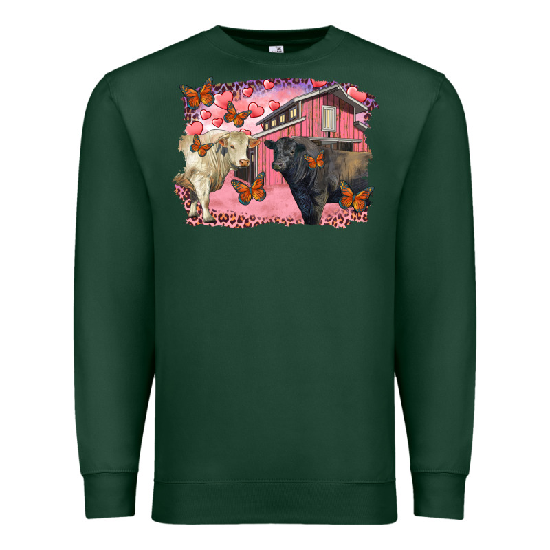 Valentine's Day Barn And Black Angus With Charolais Premium Sweatshirt by RanaPortraitStore | Teevron