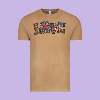 Love American Sunflower Vintage Tee Designed By Bundleandbundleshop