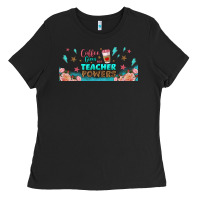 Black coffe gives me teacher powers libbey glass Ladies Tee - BundleAndBundleShop