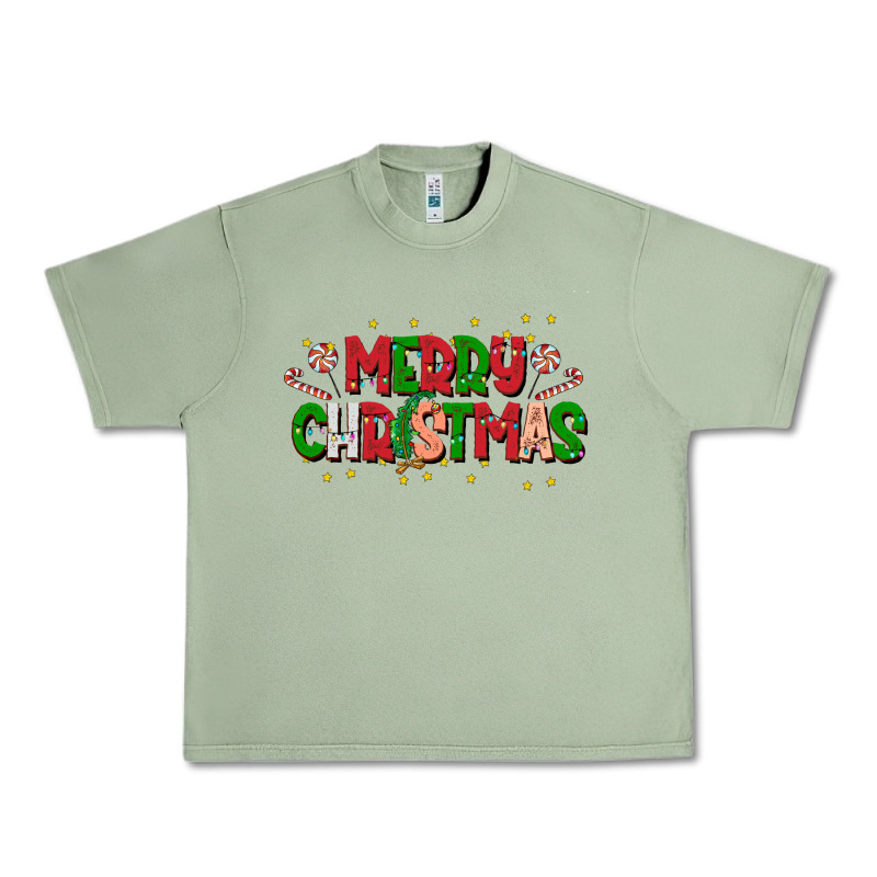 Festive Merry Christmas Greeting Urban Heavy Tee by CowhideDigitalArt | Teevron