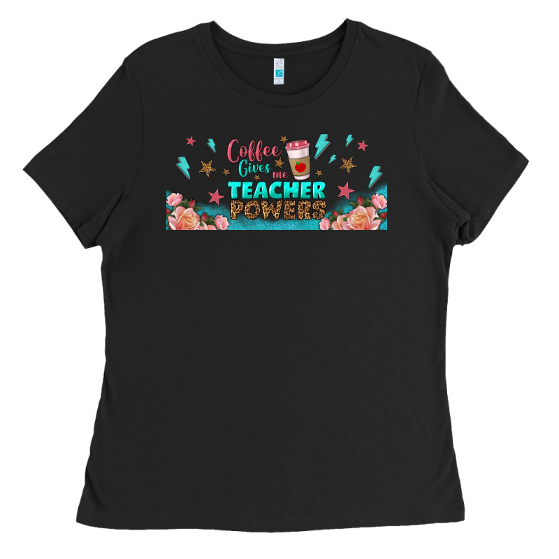 Coffe Gives Me Teacher Powers Libbey Glass Ladies Tee by BundleAndBundleShop | Teevron