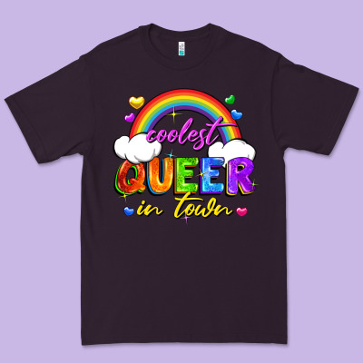 Coolest Queer In Town Premium Tee Designed By Fadigitalartstudio