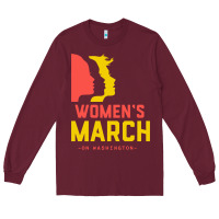 Burgundy women march on washington Long Sleeve Tee - artisFamous