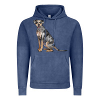 Vintage Denim catahoula leopard dog Vintage Hoodie - LillyAllenDesigns