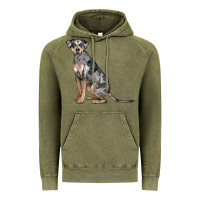 Vintage Olive catahoula leopard dog Vintage Hoodie - LillyAllenDesigns